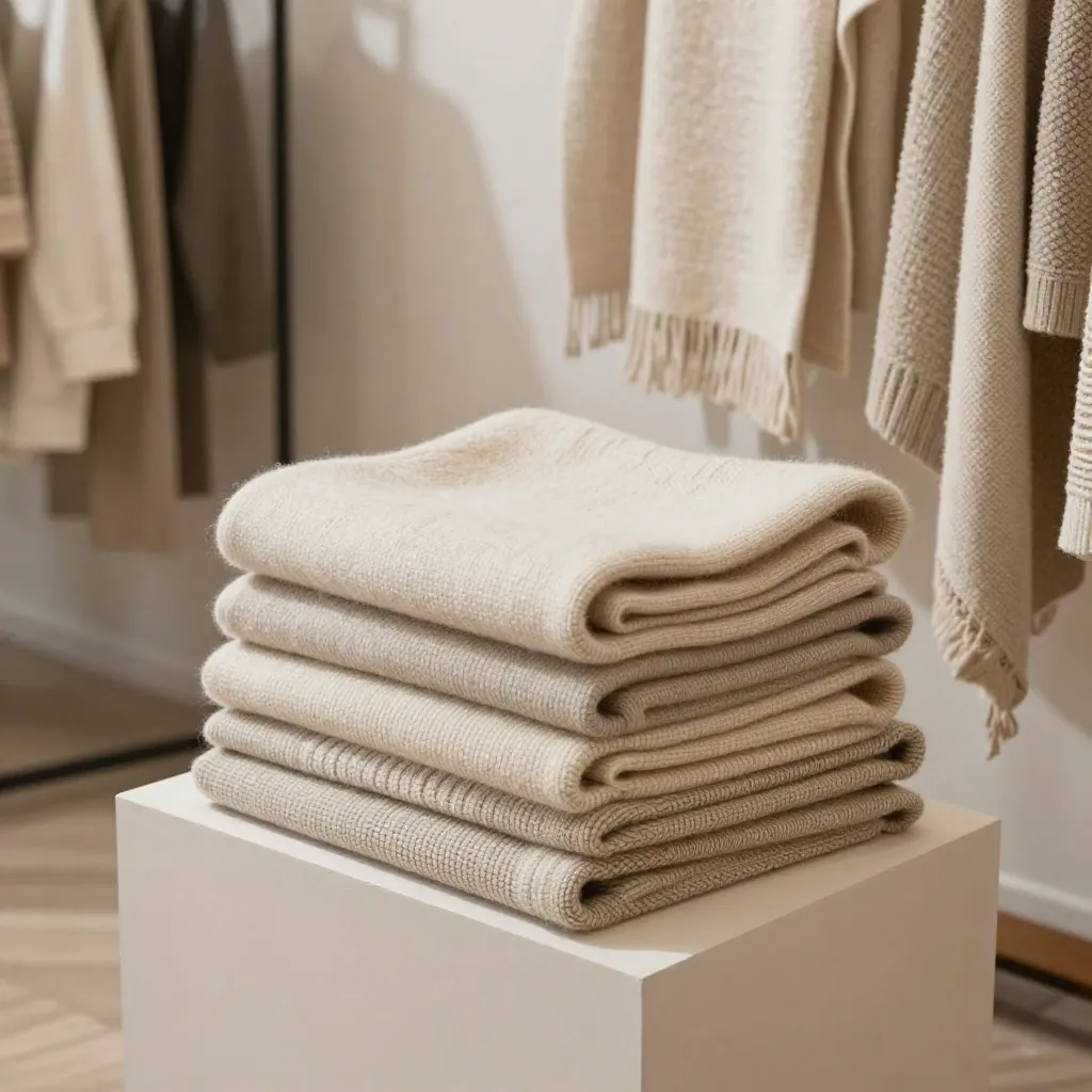 Light grey wool throw
