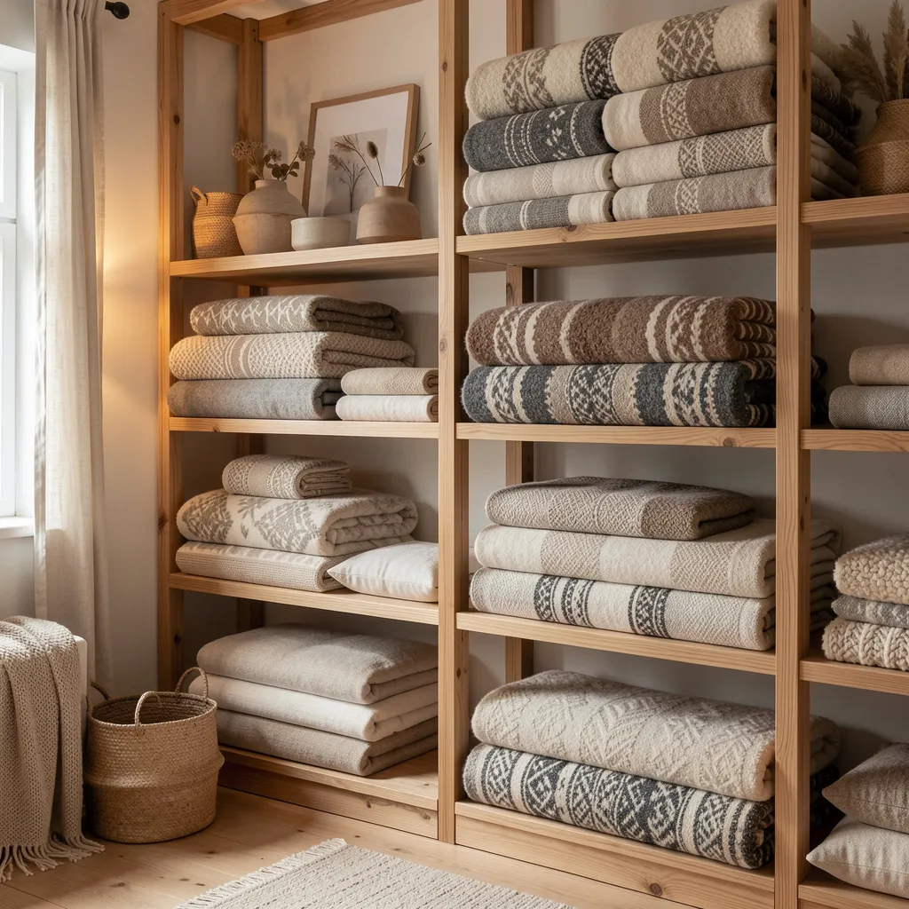 Wool textiles on display