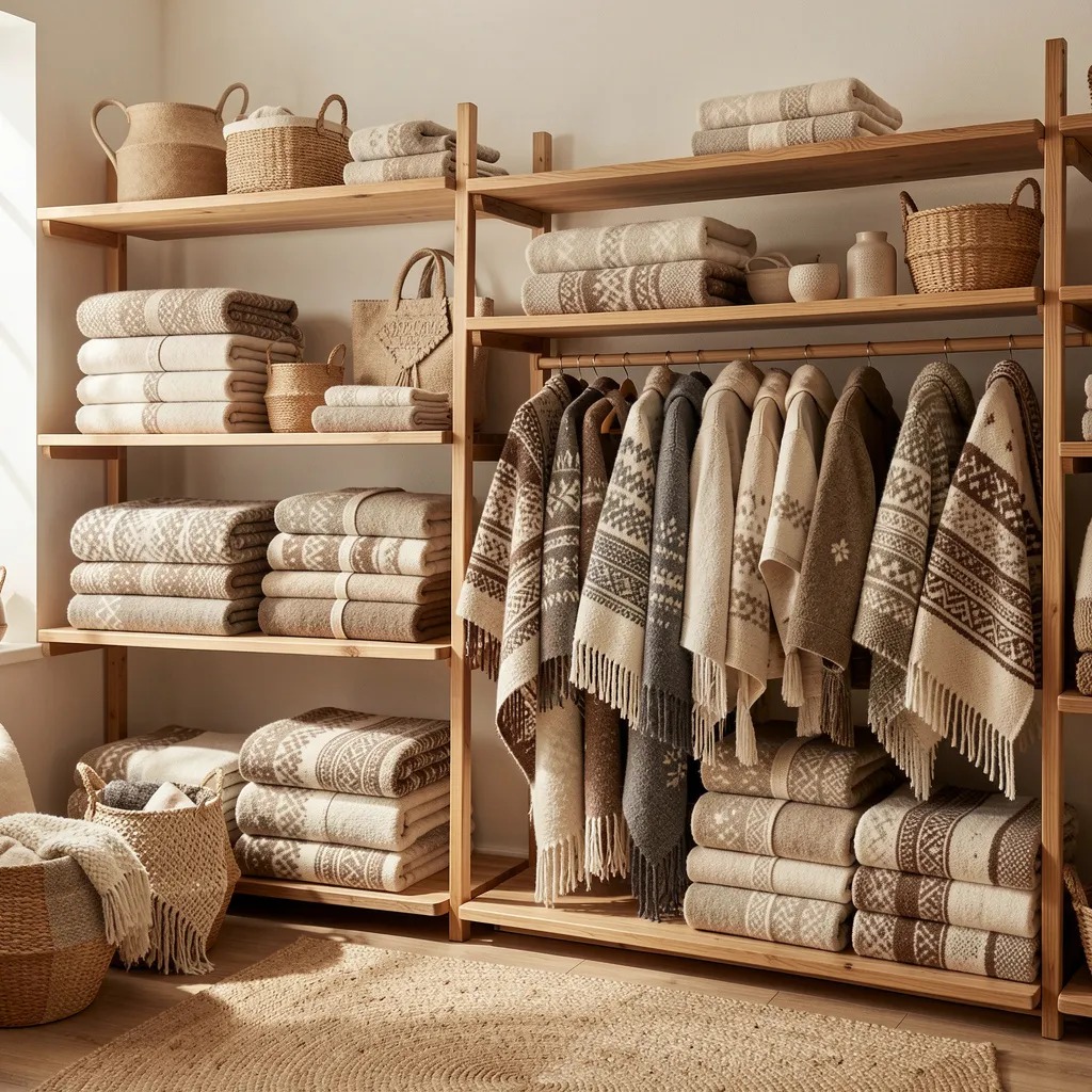 Calm interior with textile details