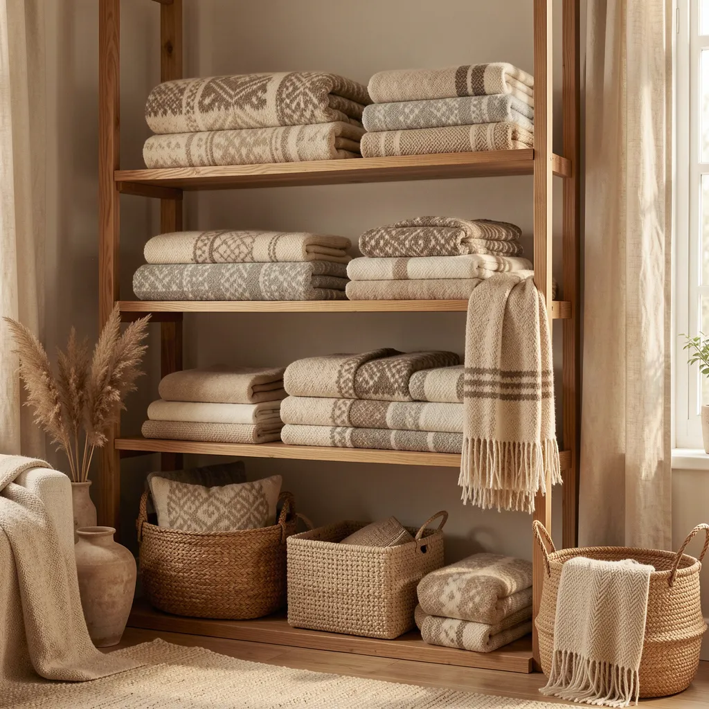 Nordic wool blanket folded