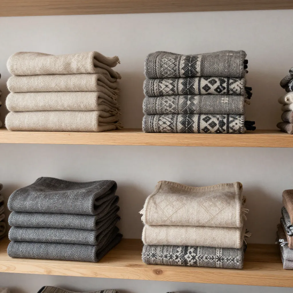 Blanket in neutral tones